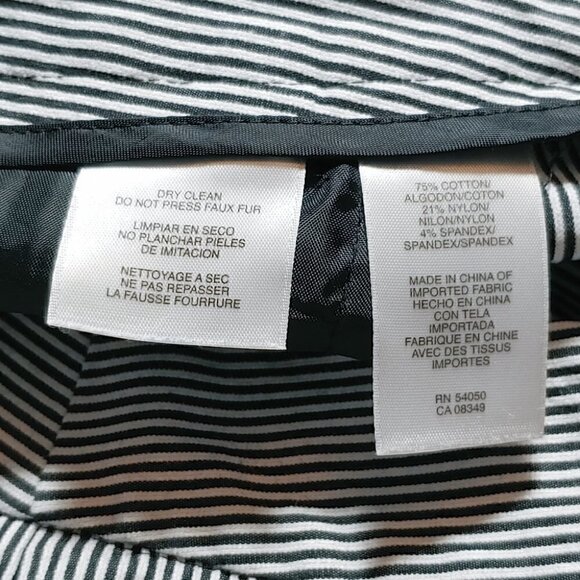 AK ANN KLEIN Navy white stripes high waist coastal casual bermudas - Picture 10 of 10